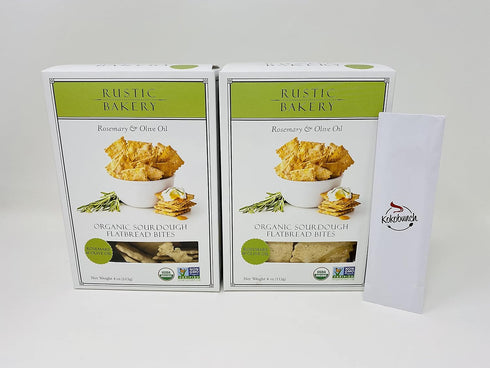 Generic Rustic Bakery Organic Flatbread Bites Rosemary and Olive Oil with Kokobunch Kit