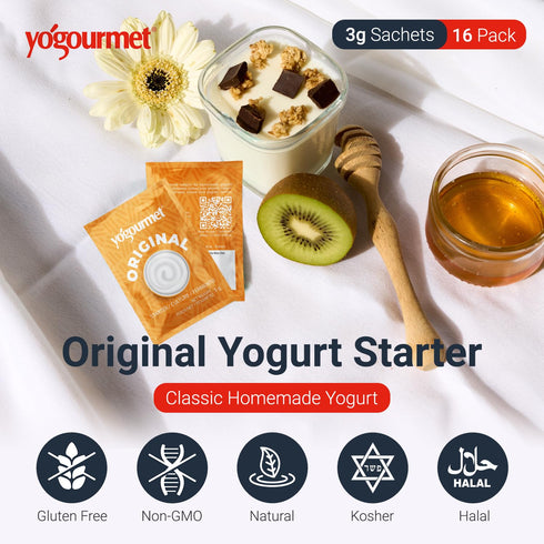 (16 Pack 3 Yogourmet Yogurt Starter Bulk Version) - Make Yogurt at Home - Starter Culture - All Natural, Gluten Free