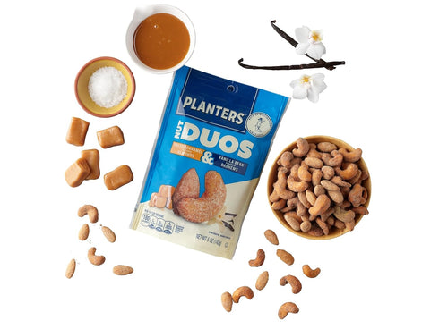 5 oz (Pack 2) PLANTERS Nut Duos Salted Caramel Almond & Vanilla Bean Cashew, Bag