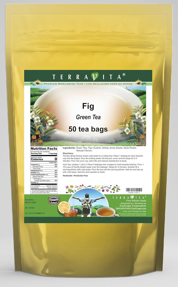 Terravita Fig Green Tea (50 tea bags, ZIN: 531503)
