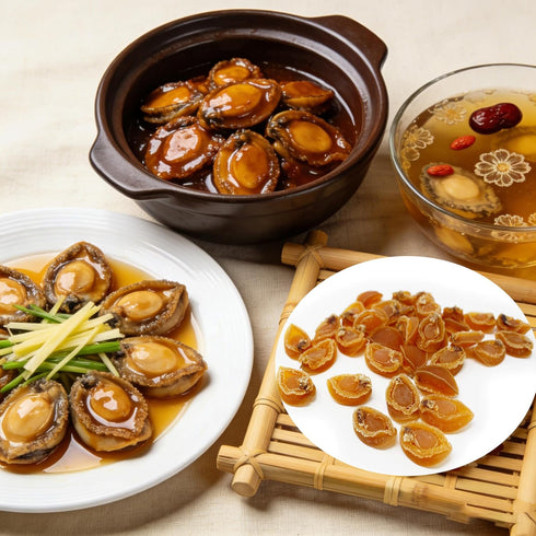 100% 17-20 4OZ/Bag DABC OAK LAND Dried Abalone Dried Seafood Rich in Collagen Natural Sun Dried Seafood pcs