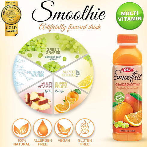 16.9 (5 Pack, 10 Pack) OKF Smoothie, Multi-Vitamin Premium Drink, Fluid Ounce Flavor Variety