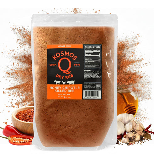 Kosmos Q Honey Chipotle Killer Bee BBQ Dry Rub, Sweet and Spicy