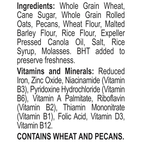 Great Grains 16 oz Crunchy Pecans Breakfast Cereal for Adults, Crispy Flakes and Granola Clusters, Non-GMO, Heart