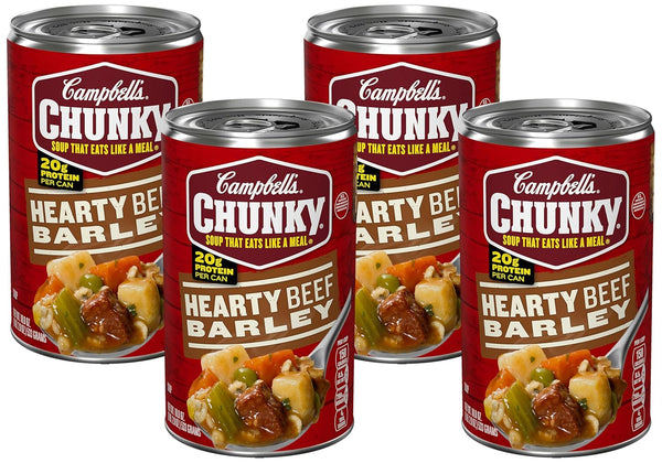 Campbell's Chunky Soup, Hearty Beef and Barley Soup, 18.8 Oz Can (Pack