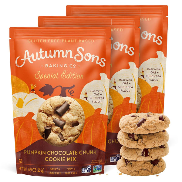 Autumn Sons Baking Co. Gluten Free Pumpkin Chocolate Chunk Cookie Mix. Limited