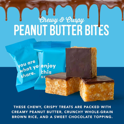 Packs 8) For Noshers Only - Peanut Butter Bites - Kosher Dairy Free Vegan Gluten Free Chocolate Peanut Butter Crispy