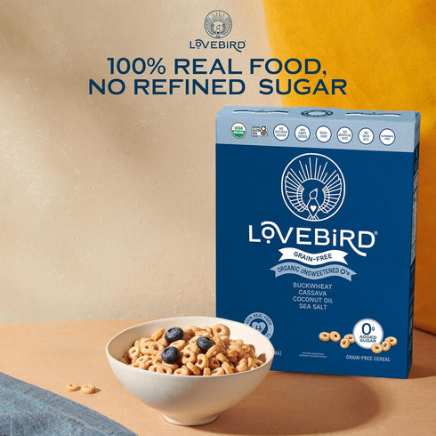 100% 3-Pack Lovebird Organic Cereal That Actually Tastes Good - Real Food & Healthy Gluten Free Cereal, No Refined