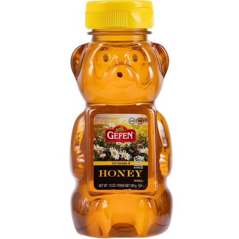 100% 12 oz Gefen Honey Bear, Pure Clover Honey