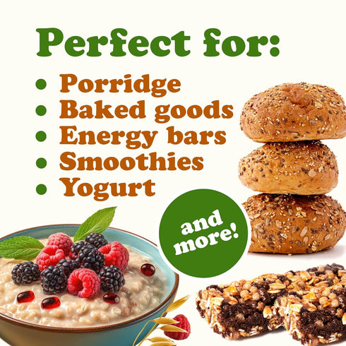 3 Food to Live Gluten Free Organic Oat Bran, Pounds A Nutritional Powerhouse High Fiber Hot Cereal, Milled from High