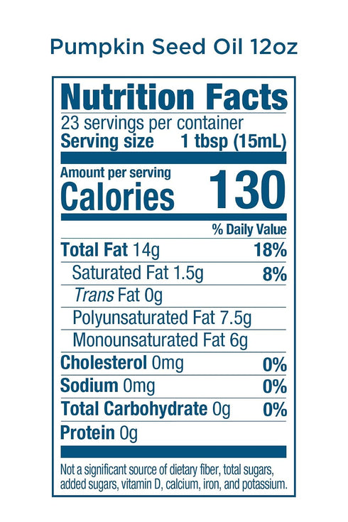 12 0z Carrington Farms Organic Pumpkin Seed Oil Expeller Pressed Non GMO, Gluten Free High in Oleic and Linoleic Acid