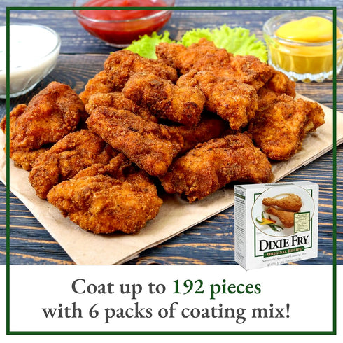 Dixie Fry 10-Ounce (Pack 6) Original Recipe Coating Mix for Fried Chicken, Pork Chops, & Seafood