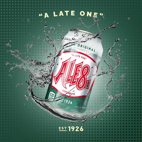 8 12 Pack, 12 Oz Pack 12 Ale One Ginger Ale Soda with a Caffeine Kick & Hint of Citrus - The Original Flavor - Case