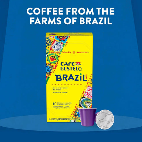 11, 40 Count Caf Bustelo Aluminum Espresso Capsules, Brazil Blend, Nespresso Original Line Compatible, Intensity