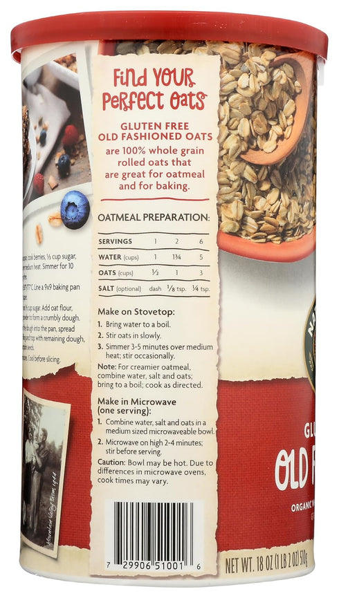 18 Nature's Path,Gluten Free Old Fashioned Oatmeal, Ounce