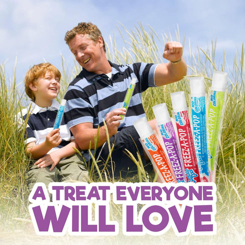 24 Count Pack Frozen Freeze Pops, Ice Pops Bulk of Refreshing Assorted Flavors, Enjoy Dye Free Popsicles and Ready