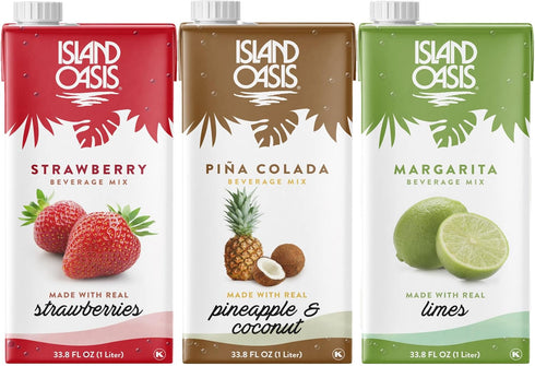 Island Oasis Drink Mix Variety, 1 of each: Strawberry, Pina Colada &