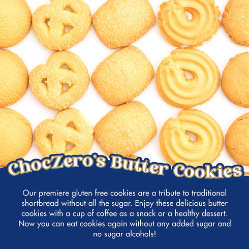 (1 12 oz) ChocZero Keto Butter Cookies - Sugar Free Danish Shortbread Gift - Gluten Free, Low Carb tin