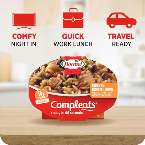 9 OZ, 6 Pack HORMEL COMPLEATS Chicken Burrito Bowl