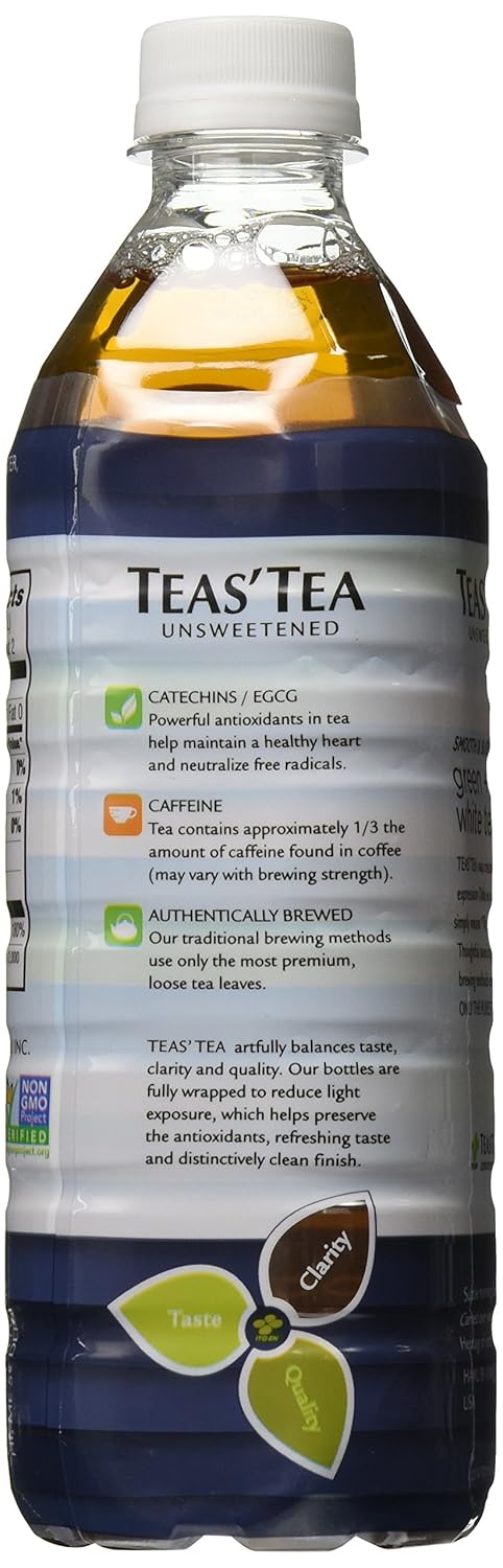 16.9 Oz (Pack 12) Teas' Tea Unsweetened Green + White, Fl