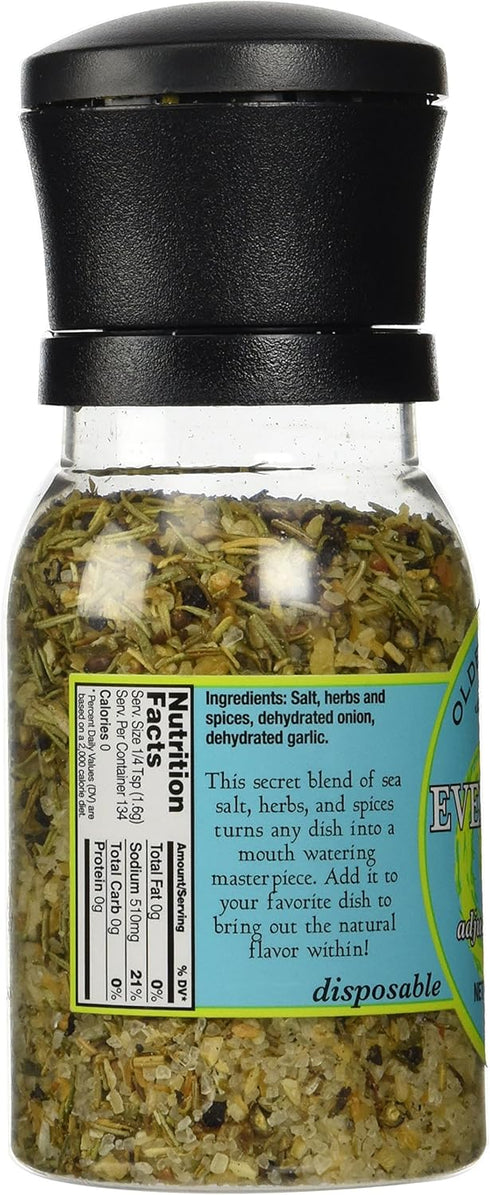 Olde Thompson Everything Salt Grinder, Salt and Spice Blend, 7.6 oz