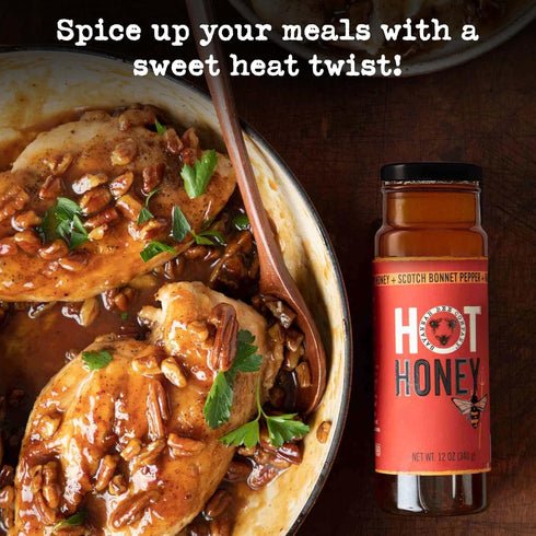 Savannah Bee Company Sweet and Spicy Honey Hot Sauce, 100% Pure, Gluten Free, 12 oz, Infused with Wildflower Honey