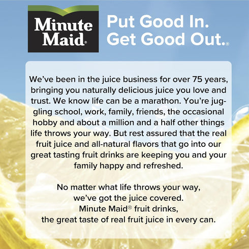 16.9 oz, 6 Pack Minute Maid Lemonade Made w/Real Lemons, fl