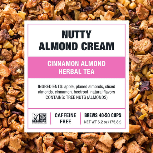 50 6.2 Tiesta Tea - Nutty Almond Cream, Premium Loose Leaf, Cinnamon Almond Herbal Tea Blend, Non-Caffeinated, Make Hot