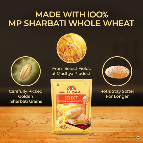 Aashirvaad 11 (5 Select Whole Wheat Sharbati Atta Pound KG)
