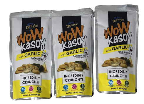 Nut n Else Wow Kasoy Cashew Nuts w/Garlic (3 Pack, Total of 8.46oz)