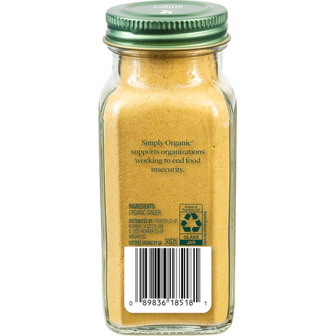 1.64 Simply Organic Ground Ginger Root, Ounce, Non ETO, Non Irradiated, Non GMO, Complements Both Sweet & Savory Dishes