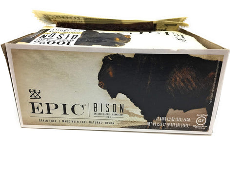 Epic PROVISIONS Bacon Cranberry Bison Bar 12 Count, 1.3 OZ