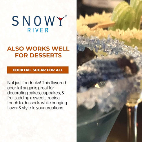 Rimming 3oz Snowy River Holiday Gingerbread Flavored Cocktail Sugar - All Natural Sugar for Stunning Drinks, Vibrant