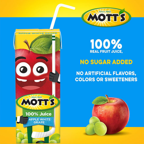 100 6.75 oz (Pack 32) Mott's percent Apple White Grape Juice, fl boxes