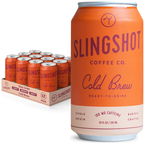 Organic Cold Brew Coffee, 12-Pack Single Origin Ethiopian Unsweetened Black Coffee, Clean