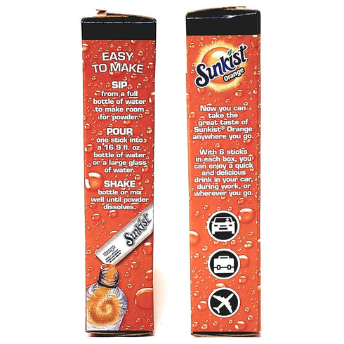 Sunkist Pack 3 6 36 2 Zero Sugar Singles To Go Variety - Flavors: Orange, Grape and Lemon Lime - Boxes, Singles - Boxes
