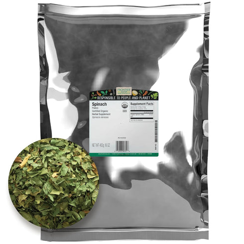 Frontier Co-op Organic Spinach Flakes, 1lb Bulk Bag - Dehydrated Spinach Leaves