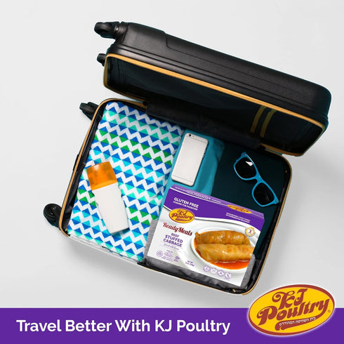 (1 Pack) KJ Poultry Kosher for Passover Gluten Free Meals, Beef Stuffed Cabbage Rolls in Gravy Prepared Entree Fully