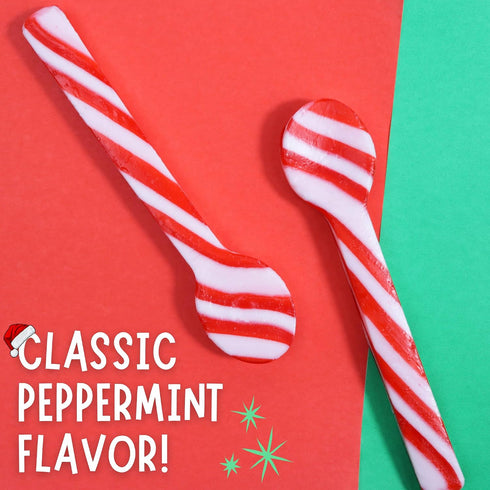 48 (Pack 4) Sweetzo Bulk Christmas Candy Cane Stir Spoons, Hot Chocolate and Coffee Peppermint Stirrers - Total Pieces