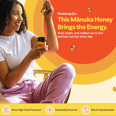 100+ 8.8 Oz, Wedderspoon Organic Raw Manuka Honey MGO, Unpasteurized New Zealand Honey, Non-GMO, BPA-Free Jar