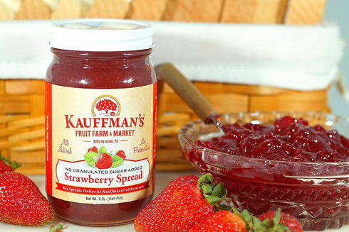 Kauffman's Fruit Farm 9 Oz. (Pack 2) Kauffman Orchards Strawberry Fruit Spread, All Natural, No Granulated Sugar Added