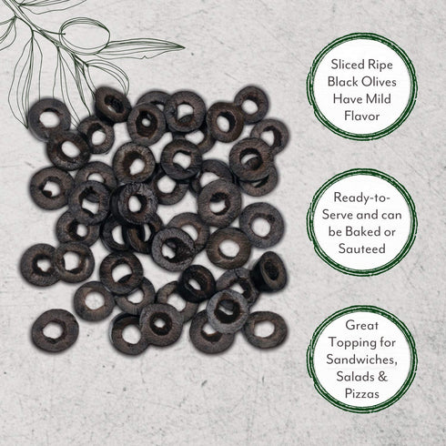 55-Ounce Roland Foods Sliced Black Ripe Olives, Specialty Imported Food, Can