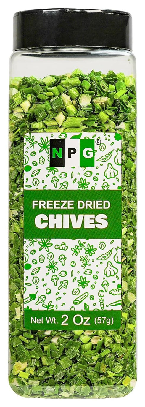 NPG Freeze-Dried Chives 2 Oz, Dehydrated Chopped Chives, Mild Onion Herb for
