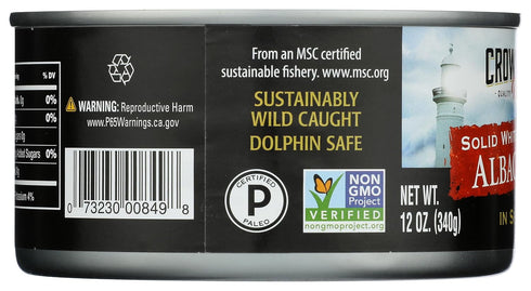 Albacore 12 oz Crown Prince Tuna, In Water, No Salt