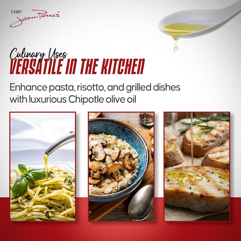 750ml(25oz) Chef Jean Pierre's Extra Virgin Chipotle Olive Oil - Glass Bottle - Naturally Infused with Sweet and Tangy