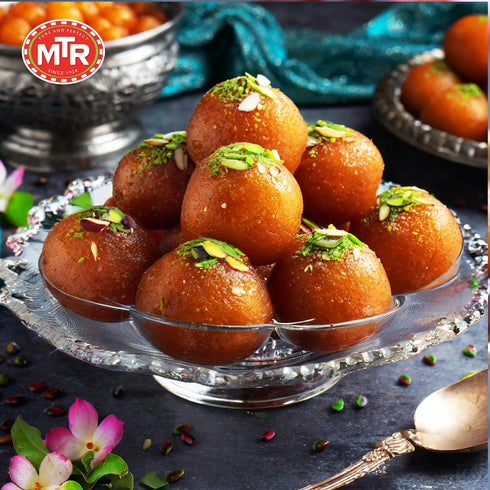 35.7 oz (Pack 2) MTR Gulab Jamun - Traditional Indian Sweet Soft & Melt-in-the-Mouth Texture Easy to Prepare at Home No