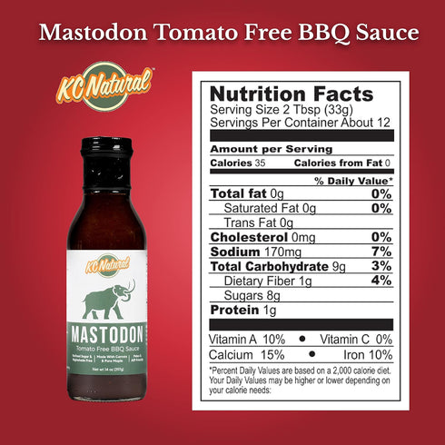 KC Natural Mastodon Paleo AIP BBQ Sauce, 14oz, 1 Pack