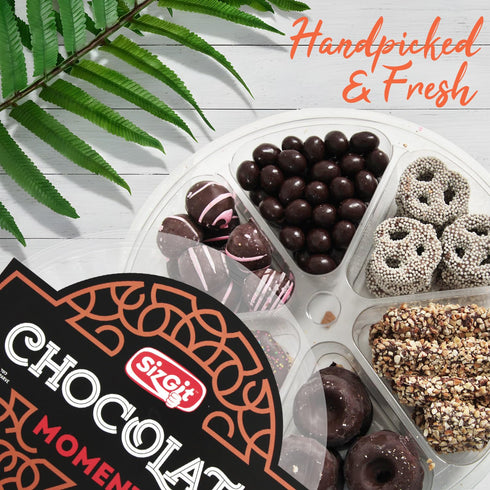 28oz 6 Mothers Day Chocolate Gift Box, Chocolate Gift Basket of Sectional Platter, Ideal Food Gifts for Women on