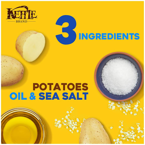 1.5 Oz (Pack 24) Kettle Brand Potato Chips, Sea Salt Kettle Chips, Snack Bag