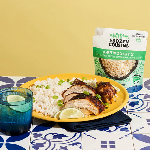 Dozen (10 Pack), 4oz A Cousins Caribbean Coconut Rice Seasoning Sauce Pour & Mix Coconut Rice Starter, Coconut Paste